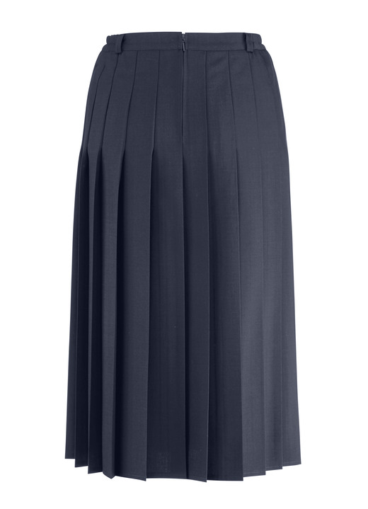 Gemustert - Rock mit figurgünstigen Rundumfalten Ansicht 3 Gemustert - Rock mit figurgünstigen Rundumfalten, in Größe 019 bis 054, in Farbe MARINE Ansicht 3