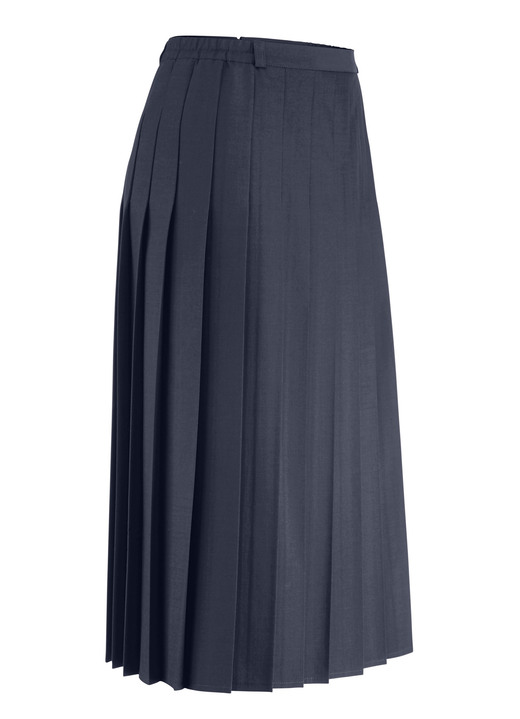 Gemustert - Rock mit figurgünstigen Rundumfalten Ansicht 2 Gemustert - Rock mit figurgünstigen Rundumfalten, in Größe 019 bis 054, in Farbe MARINE Ansicht 2