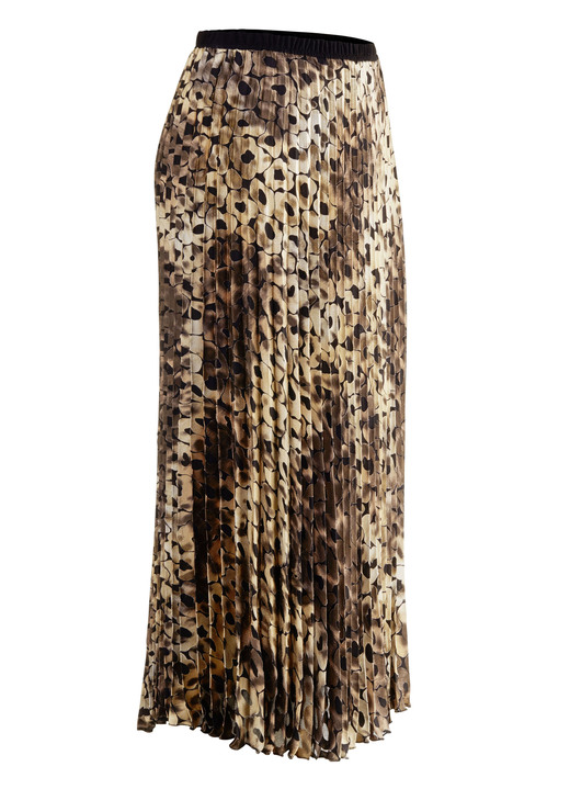 Röcke - Rock mit schönen Sonnenplissee-Falten, in Größe 018 bis 054, in Farbe SCHWARZ-BEIGE-BRAUN Ansicht 2