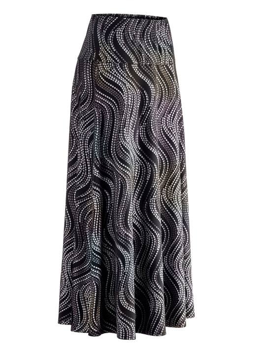 Röcke - Rock mit edel schimmerndem Glanzdruck, in Größe 018 bis 054, in Farbe SCHWARZ-BRAUN-MULTICOLOR Ansicht 5