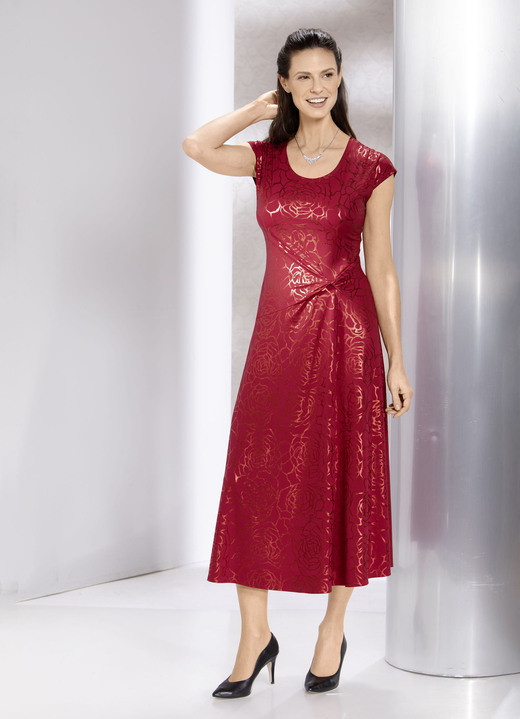 Damenmode - Kleid mit raffinierter Knotenoptik Damenmode - Kleid mit raffinierter Knotenoptik, in Größe 036 bis 054, in Farbe ROT
