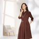 Kurzarm - Kleid mit Gürtel  – Farbe BRAUN – Ansicht 1 Kurzarm - Kleid mit Gürtel , in Größe 036 bis 052, in Farbe BRAUN – Farbe BRAUN – Ansicht 1