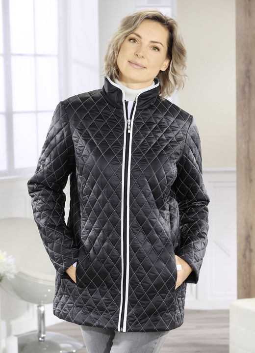 Kurz - Jacke mit Rautenstepp Ansicht 4 Kurz - Jacke mit Rautenstepp, in Größe 038 bis 054, in Farbe KOBALTBLAU Ansicht 4