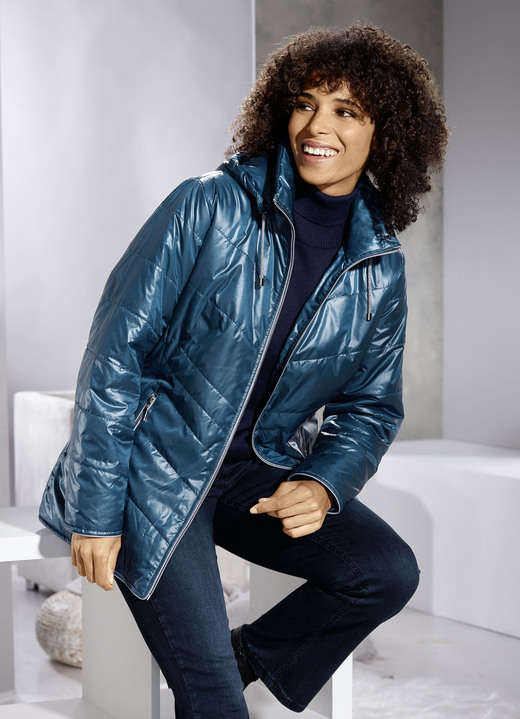 Winterjacken - Jacke mit Reißverschlusstaschen Ansicht 3 Winterjacken - Jacke mit Reißverschlusstaschen, in Größe 038 bis 054, in Farbe PETROL Ansicht 3