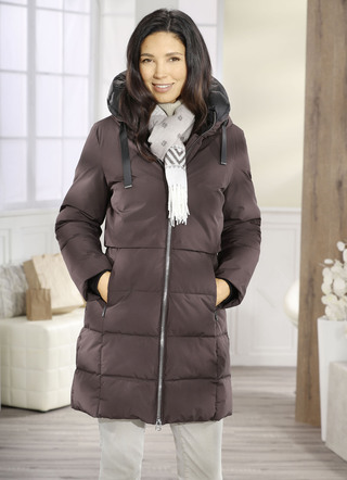 Funktions-Longparka mit angeschnittener Kapuze