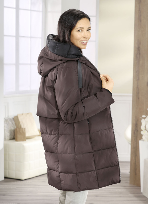 Lang - Funktions-Longparka mit angeschnittener Kapuze, in Größe 036 bis 052, in Farbe TORF Ansicht 3