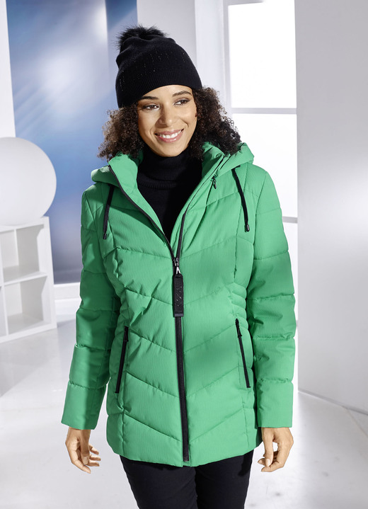 Winterjacken - Jacke mit Reißverschlussleiste, in Größe 034 bis 052, in Farbe SCHWARZ Ansicht 2