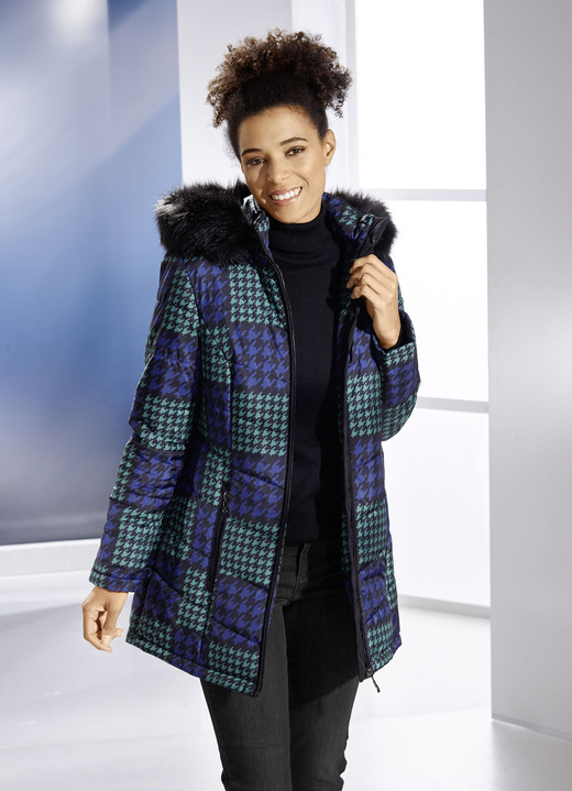 Winterjacken - Jacke mit Hahnentritt-Dessin Ansicht 2 Winterjacken - Jacke mit Hahnentritt-Dessin, in Größe 036 bis 054, in Farbe GRÜN-BLAU-SCHWARZ Ansicht 2