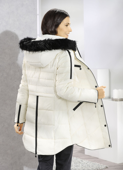 Wintermäntel - Kurzmantel mit Kunstpelz-Innenausstattung in der Kapuze, in Größe 034 bis 052, in Farbe NATUR Ansicht 7