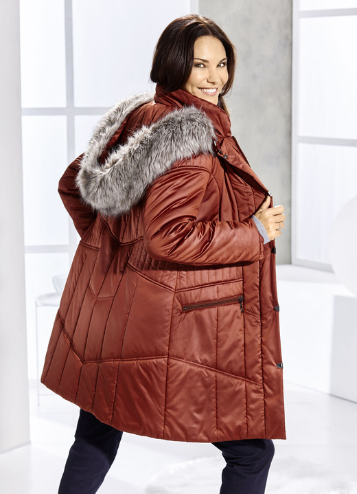 Wintermäntel - Kurzmantel mit abnehmbarem Kunstpelz-Besatz, in Größe 036 bis 052, in Farbe TERRA Ansicht 2