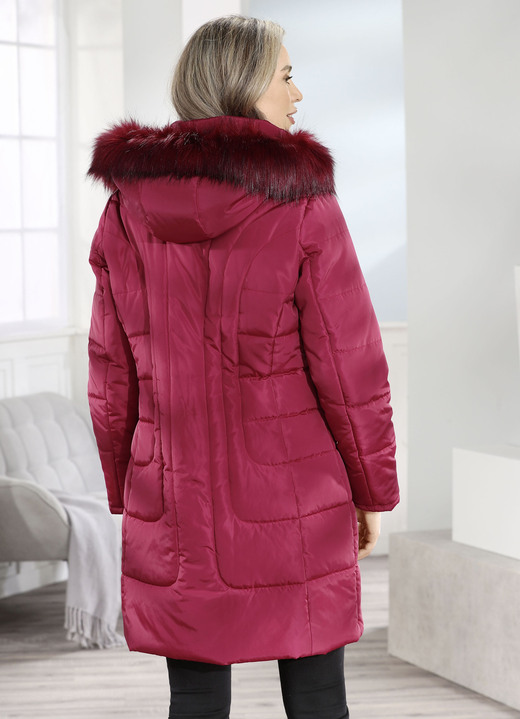 Wintermäntel - Kurzmantel mit 2-Wege-Reißverschluss, in Größe 036 bis 052, in Farbe KARMINROT Ansicht 3