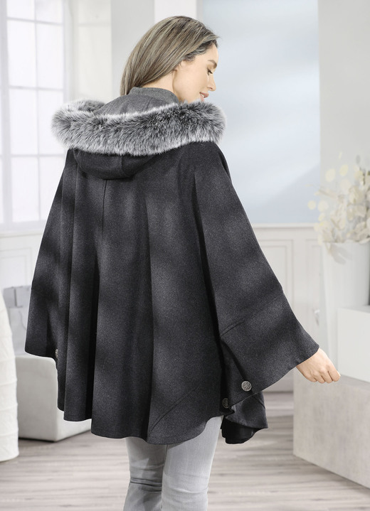 Wolljacken - Cape mit Knopfleiste Ansicht 5 Wolljacken - Cape mit Knopfleiste, in Größe 038 bis 060, in Farbe ANTHRAZIT Ansicht 5