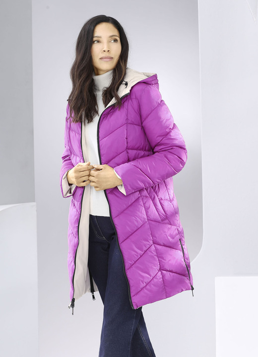 Lang - Wende-Kurzmantel mit fester Kapuze, in Größe 034 bis 050, in Farbe PINK-SAND Ansicht 2