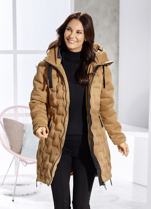 Lang - Funktions-Kurzmantel mit fester Kapuze, in Größe 034 bis 050, in Farbe KARAMELL Ansicht 3