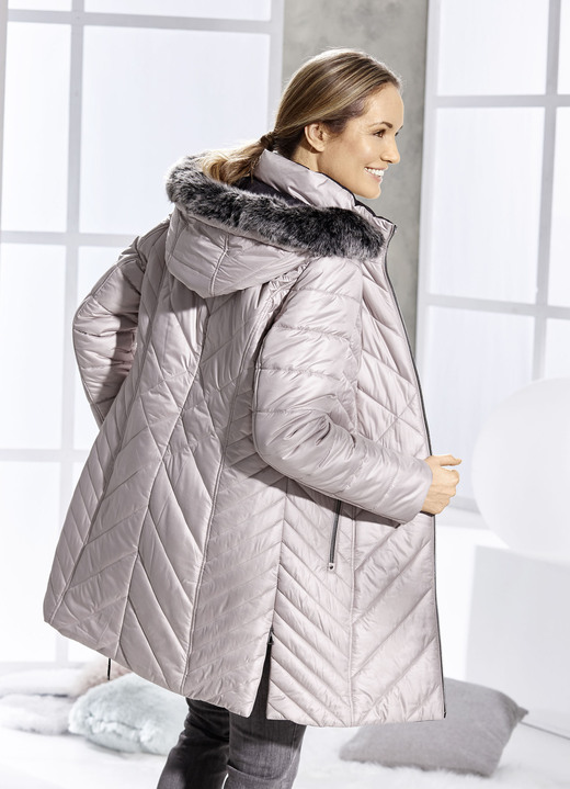 Wintermäntel - Kurzmantel mit abnehmbarem Kunstpelz-Besatz, in Größe 038 bis 056, in Farbe KAFFEEBRAUN Ansicht 7