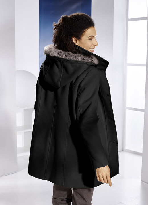 Wolljacken - Jacke mit abnehmbarem Kubstpelz-Besatz, in Größe 019 bis 054, in Farbe KORK Ansicht 4