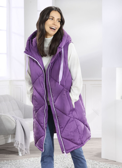 Winterjacken - Longweste mit fester Kapuze Ansicht 2 Winterjacken - Longweste mit fester Kapuze, in Größe 034 bis 052, in Farbe AMETHYST Ansicht 2