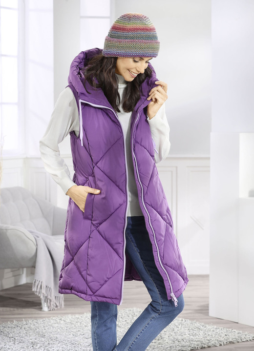 Winterjacken - Longweste mit fester Kapuze Ansicht 3 Winterjacken - Longweste mit fester Kapuze, in Größe 034 bis 052, in Farbe AMETHYST Ansicht 3