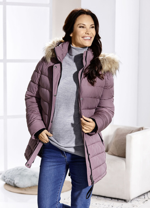 Lang - Funktions-Longjacke mit abnehmbarer Kapuze, in Größe 036 bis 052, in Farbe MALVE Ansicht 3