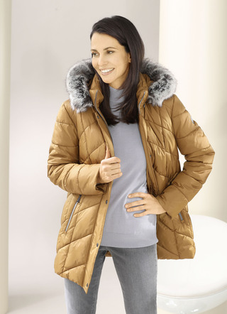 Jacke mit abnehmbarem Kunstpelz-Besatz
