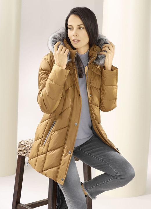 Winterjacken - Jacke mit abnehmbarem Kunstpelz-Besatz Ansicht 4 Winterjacken - Jacke mit abnehmbarem Kunstpelz-Besatz, in Größe 036 bis 054, in Farbe KARAMELL Ansicht 4