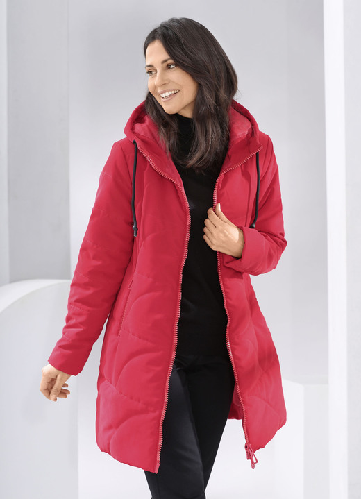 Wintermäntel - Kurzmantel mit 2-Wege-Reißverschluss Ansicht 3 Wintermäntel - Kurzmantel mit 2-Wege-Reißverschluss, in Größe 036 bis 052, in Farbe ROT Ansicht 3