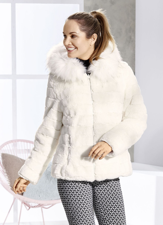 Winterjacken - Wendejacke mit fester Kapuze, in Größe 034 bis 050, in Farbe NATURWEISS Ansicht 4