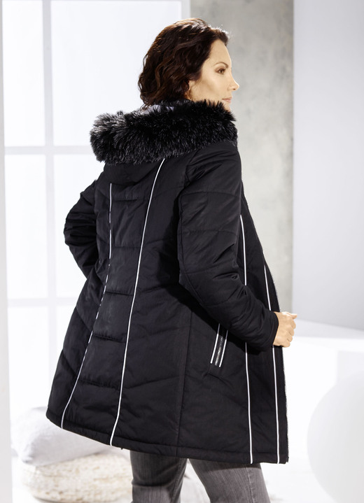 Winterjacken - Jacke mit Kontrastpaspelierungen Ansicht 2 Winterjacken - Jacke mit Kontrastpaspelierungen, in Größe 019 bis 054, in Farbe SCHWARZ Ansicht 2