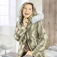 Winterjacken - Jacke mit Dessin in Kunstpelz-Optik – Farbe GRÜN-CREME – Ansicht 1 Winterjacken - Jacke mit Dessin in Kunstpelz-Optik, in Größe 036 bis 052, in Farbe GRÜN-CREME – Farbe GRÜN-CREME – Ansicht 1