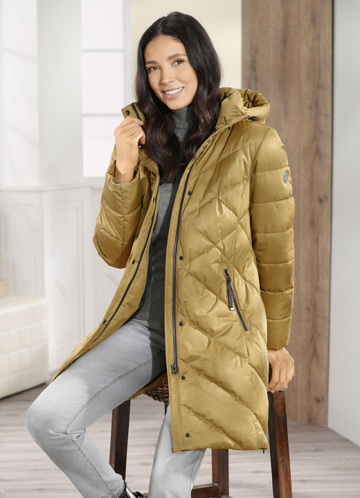 Lang - Funktions-Kurzmantel mit abnehmbarer Kapuze, in Größe 036 bis 054, in Farbe MESSING Ansicht 2