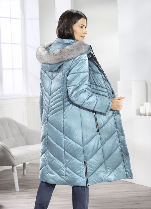 Wintermäntel - Mantel mit abnehmbarer Kapuze, in Größe 038 bis 054, in Farbe EISBLAU Ansicht 3