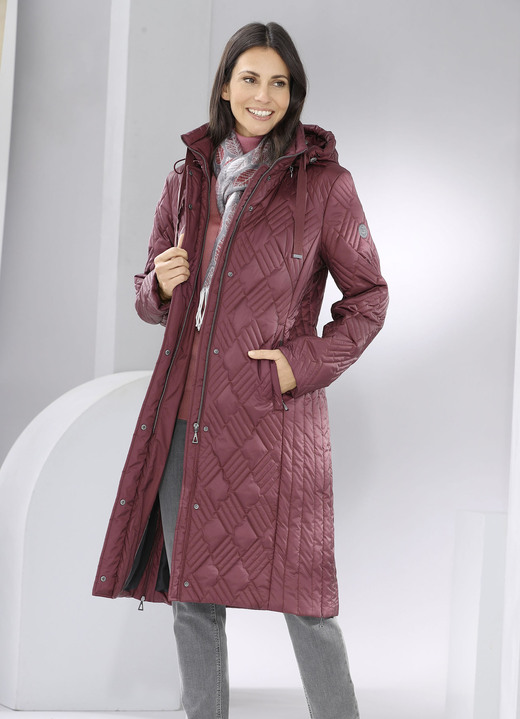 - Mantel mit interessantem Stepp, in Größe 036 bis 054, in Farbe KASTANIE Ansicht 2