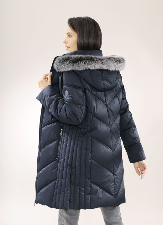 - Funktions-Kurzmantel mit fester Kapuze, in Größe 036 bis 054, in Farbe NAVY