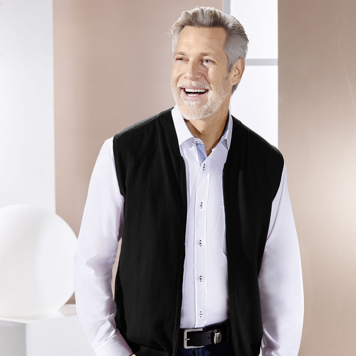 Strickwesten - Weste mit durchgehendem Reißverschluss in 4 Farben Ansicht 5 Strickwesten - Weste mit durchgehendem Reißverschluss in 4 Farben, in Größe L(52/54) bis XXL(60/62), in Farbe PETROL Ansicht 5