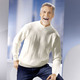 Uni - Pullover mit Strukturdessin in 3 Farben – Farbe WOLLWEISS – Ansicht 3 Uni - Pullover mit Strukturdessin in 3 Farben, in Größe 046 bis 062, in Farbe MARINE – Farbe WOLLWEISS – Ansicht 3