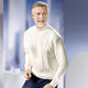 Uni - Pullover mit Strukturdessin in 3 Farben – Farbe WOLLWEISS – Ansicht 1 Uni - Pullover mit Strukturdessin in 3 Farben, in Größe 046 bis 062, in Farbe MARINE – Farbe WOLLWEISS – Ansicht 1