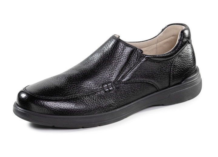Slipper & Schnürschuhe - GINO GALANTE, klassische Herren-Slipper, aus Hirschleder, in Größe 040 bis 045, in Farbe SCHWARZ Ansicht 1