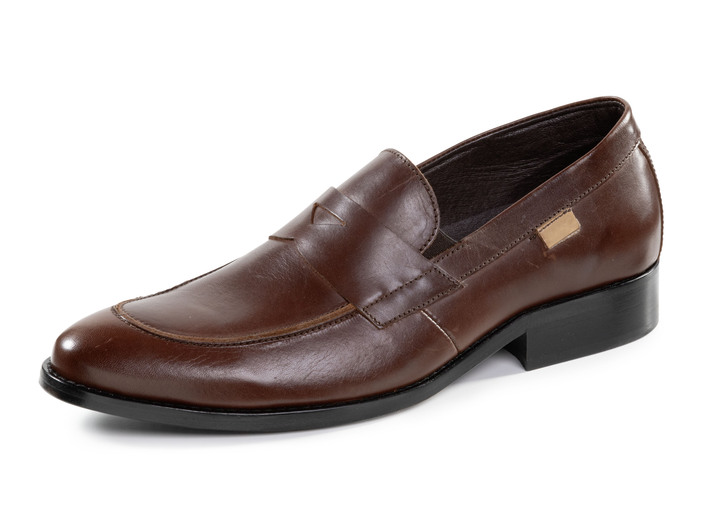 Slipper & Schnürschuhe - GINO GALANTE, elegante Herren-Slipper, mit herausnehmbarem Fußbett Ansicht 1 Slipper & Schnürschuhe - GINO GALANTE, elegante Herren-Slipper, mit herausnehmbarem Fußbett, in Größe 040 bis 046, in Farbe BRAUN Ansicht 1