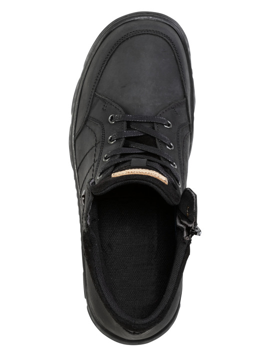 Stiefeletten - Schnür-Boot aus Nubuk- und Veloursleder, in Größe 040 bis 046, in Farbe SCHWARZ Ansicht 2