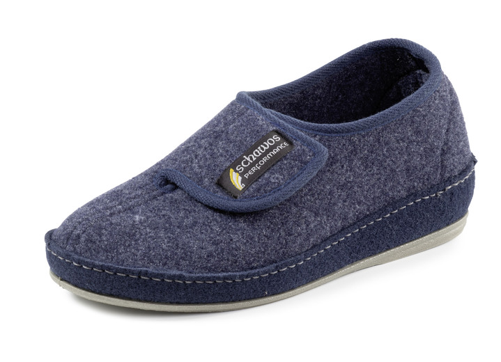 Hausschuhe - Komfortable Herren-Hausschuhe, mit anatomisch geformtem Fußbett, in Größe 040 bis 046, in Farbe MARINE Ansicht 1
