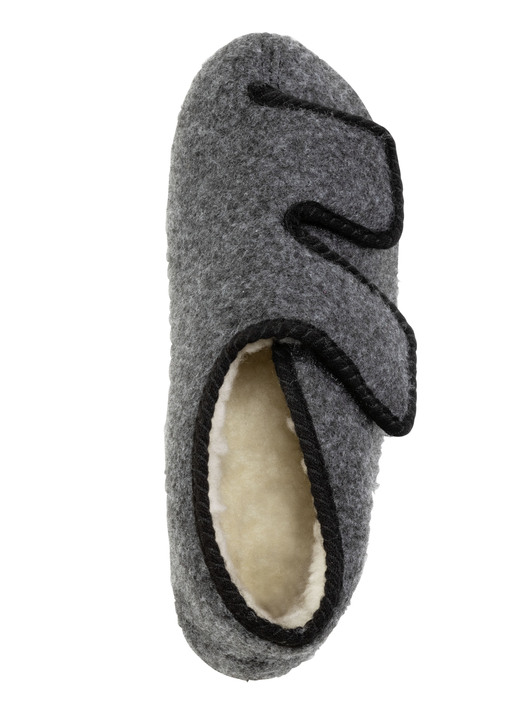 Hausschuhe - Stiefelette aus weichem Filz, in Größe 040 bis 046, in Farbe ANTHRAZIT Ansicht 2