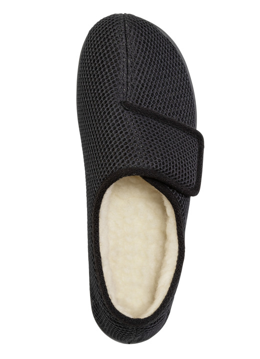 Hausschuhe - Hausschuh aus gepolstertem Textilmaterial, in Größe 040 bis 046, in Farbe SCHWARZ Ansicht 2