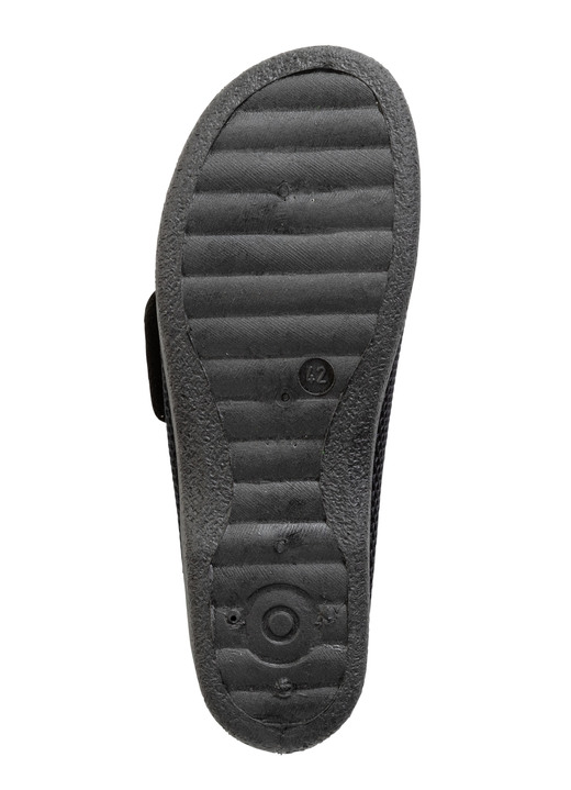 Hausschuhe - Hausschuh aus gepolstertem Textilmaterial, in Größe 040 bis 046, in Farbe SCHWARZ Ansicht 3