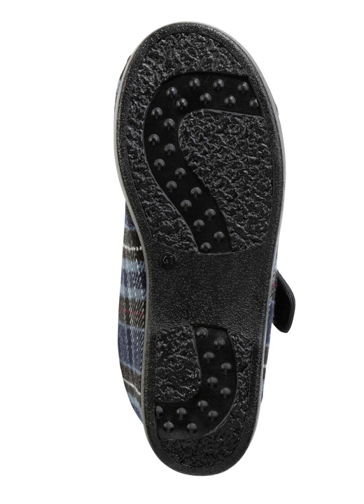 Hausschuhe - Stiefelette aus kariertem Textilmaterial, in Größe 040 bis 046, in Farbe BLAU Ansicht 3