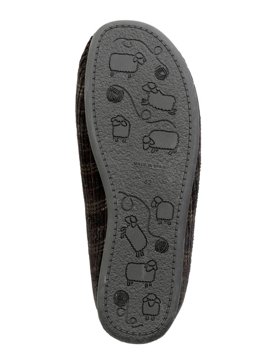 Hausschuhe - Textil-Pantoffel mit herausnehmbarem Fußbett, in Größe 040 bis 046, in Farbe SCHWARZ Ansicht 3