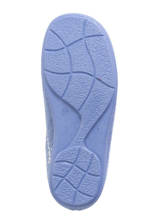 Hausschuhe - Laurina, klassische Damen-Hausschuhe, mit herausnehmbarem Fußbett, in Größe 035 bis 041, in Farbe KORNBLAU Ansicht 3