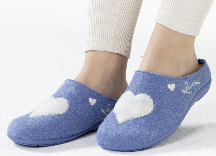 Hausschuhe - Laurina, klassische Damen-Hausschuhe, mit herausnehmbarem Fußbett, in Größe 035 bis 041, in Farbe ROT Ansicht 7