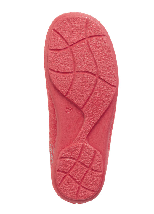 Hausschuhe - Laurina, klassische Damen-Hausschuhe, mit herausnehmbarem Fußbett, in Größe 035 bis 041, in Farbe ROT Ansicht 3
