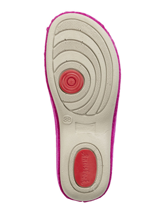 Hausschuhe - Laurina Pantoffel mit pfiffiger Nietenzier, in Größe 036 bis 042, in Farbe PINK Ansicht 3