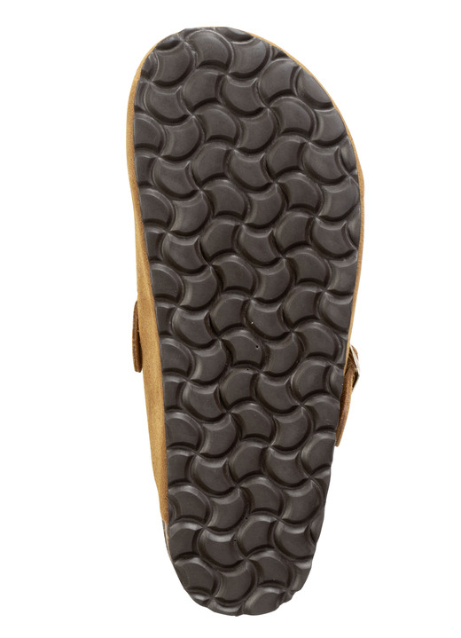 Hausschuhe - ELENA EDEN Clog mit verstellbarer Schnalle, in Größe 036 bis 042, in Farbe COGNAC Ansicht 3